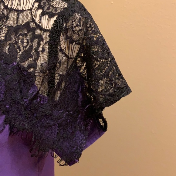 160. C. Luce Top in Purple with Black Lace - Picture 8 of 16